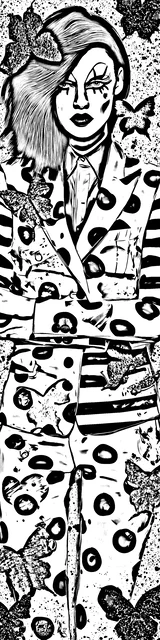 Free colorable bookmarks of a clown in a fancy suit